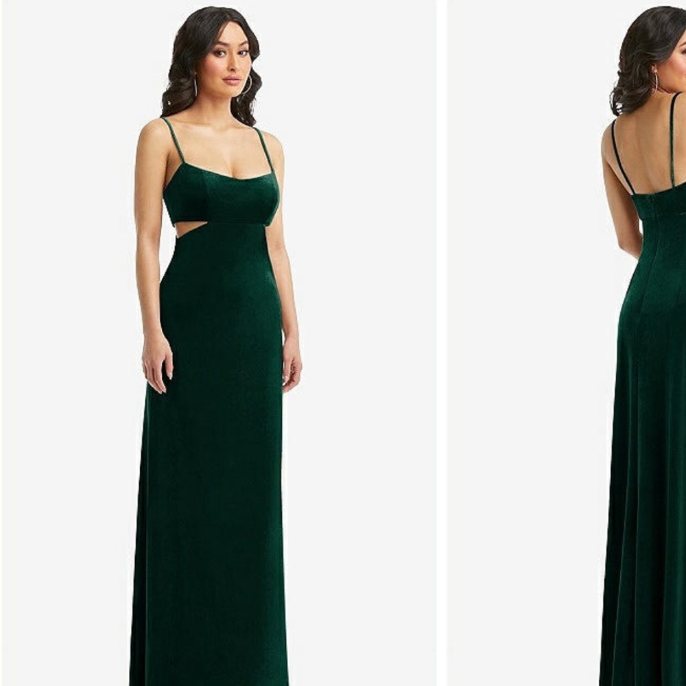 After Six Cut Out Velvet Emerald Dress